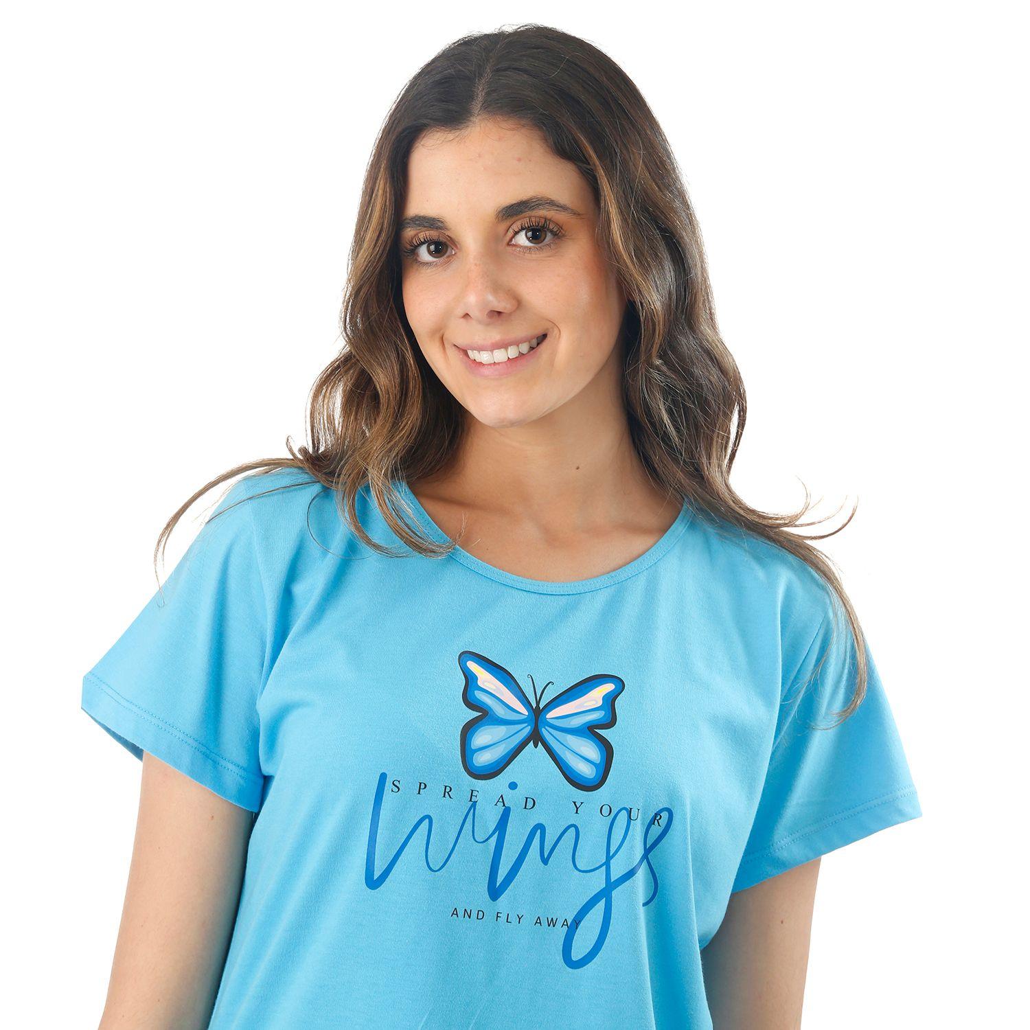 Pijama Mujer Mariposa Estampado Polycotton-1