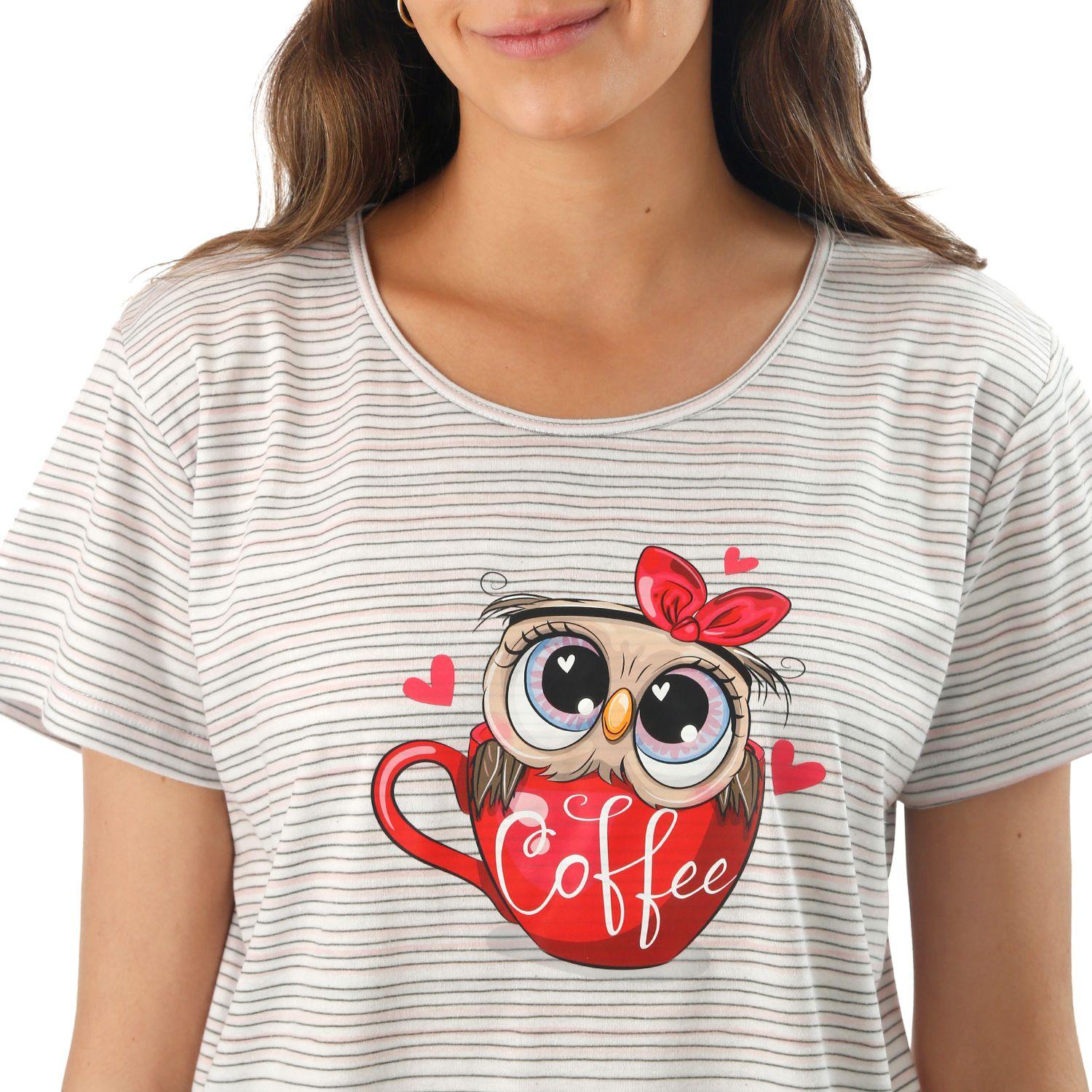 Pijama Mujer Buho Listado Estampado Polycotton-1