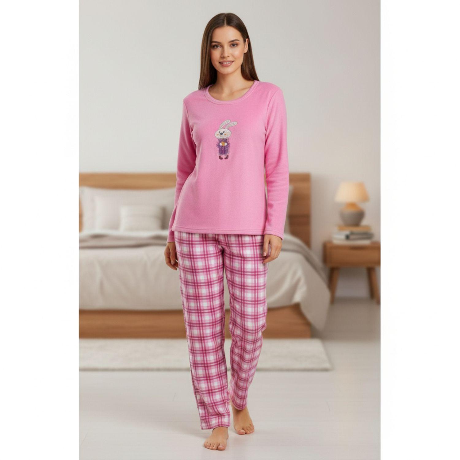 Pijama Conejo Bordado Rosa-3