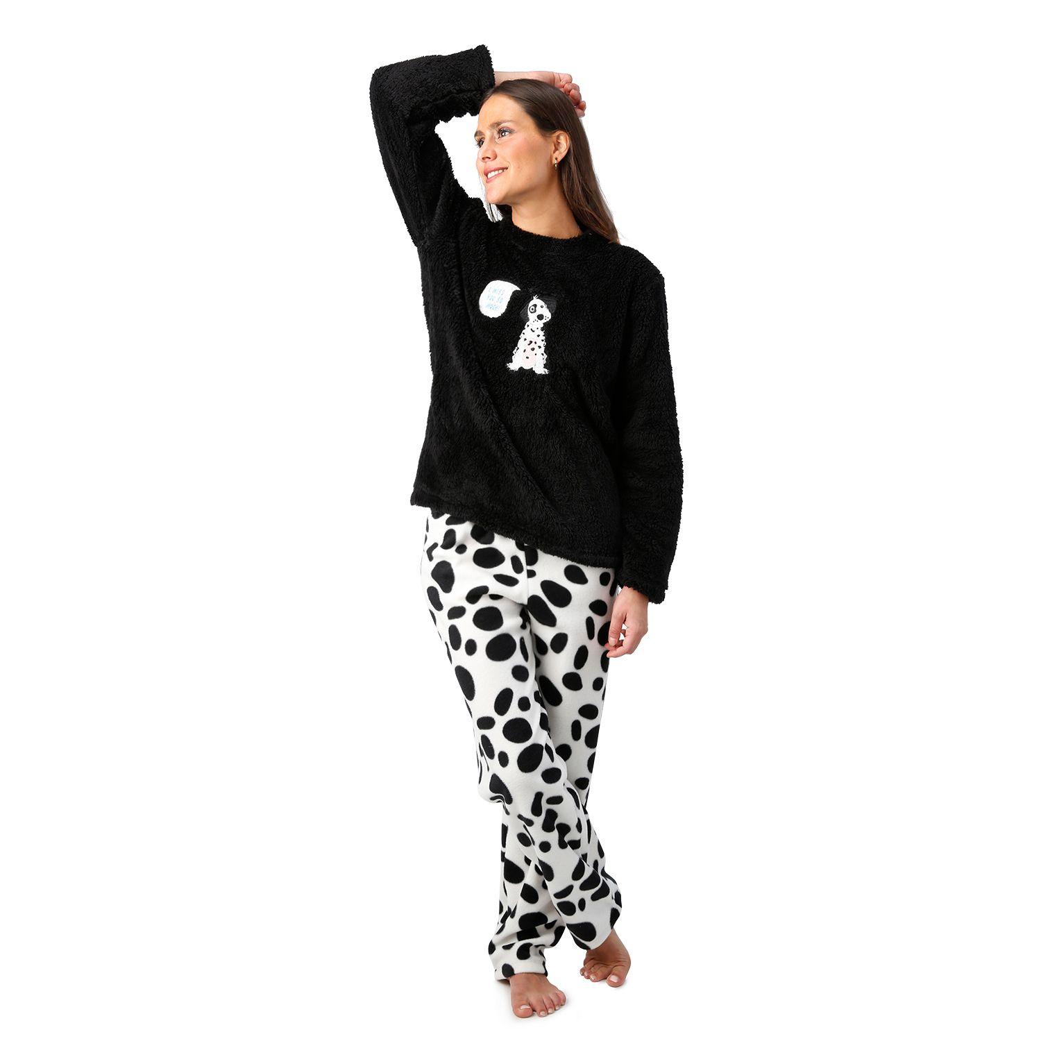 Pijama Dalmata Bordado Corderito y Polar Estampado-0