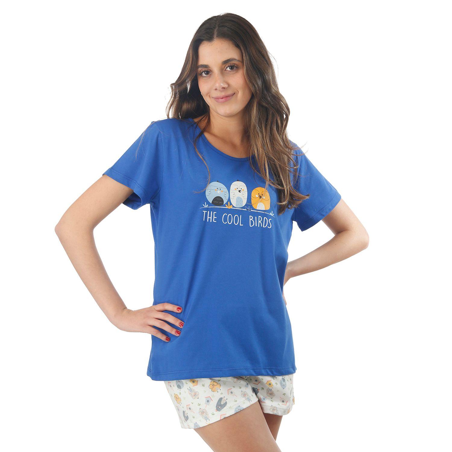 Pijama Mujer Pajarito Estampado Polycotton-0