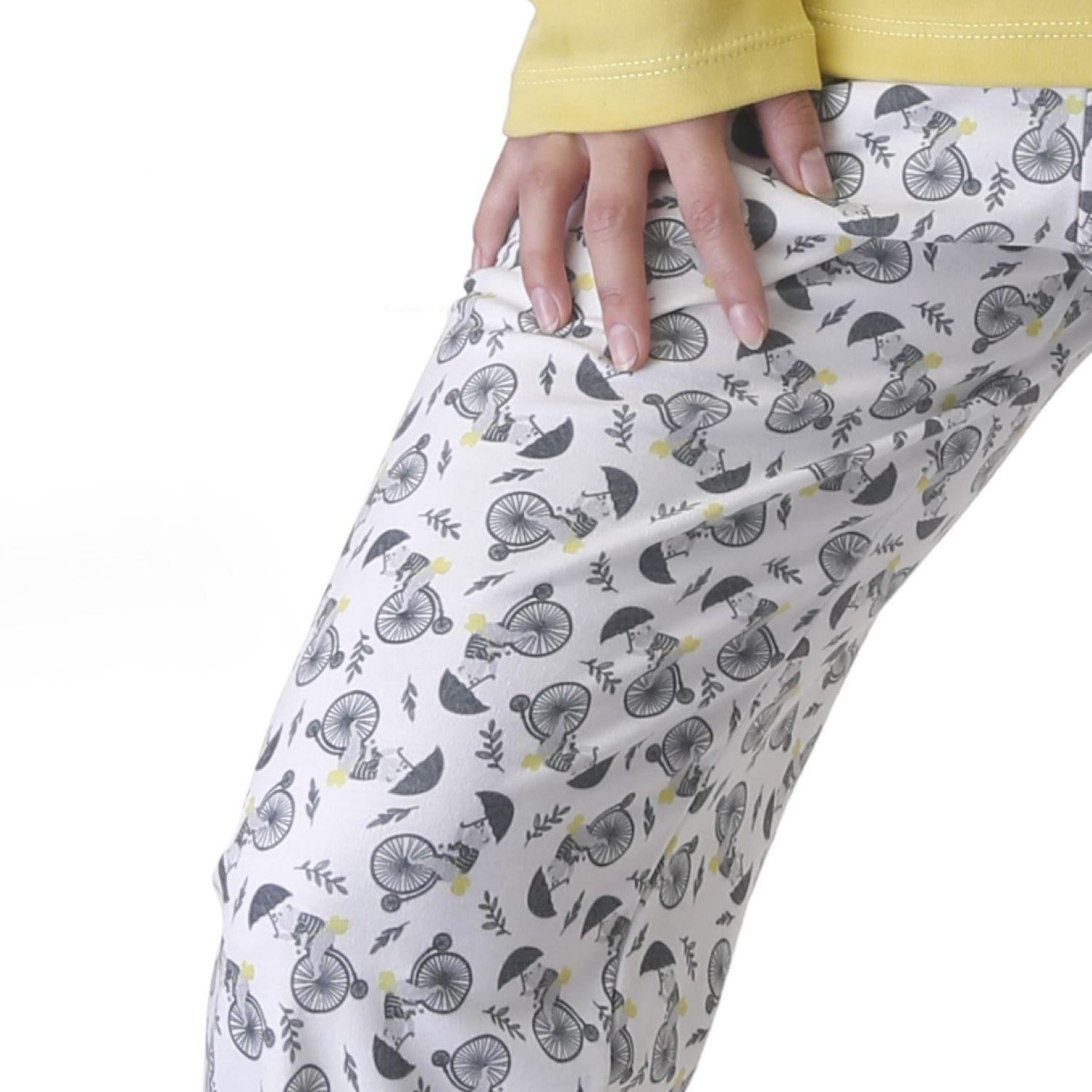 Pijama Mujer Oso Bicicleta Estampado Gamuza-2