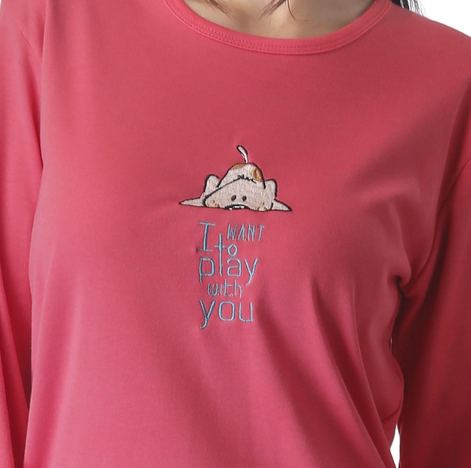 Pijama Perro Bordado Gamuza-1