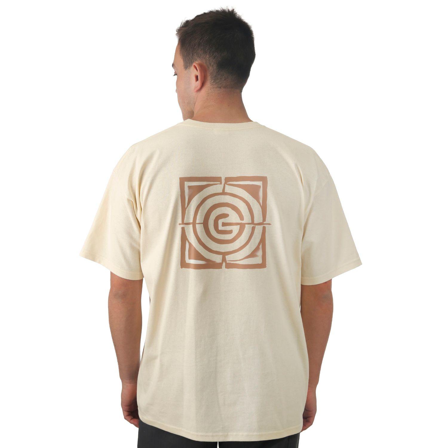 Polera Manga Corta Crema Estampado -1