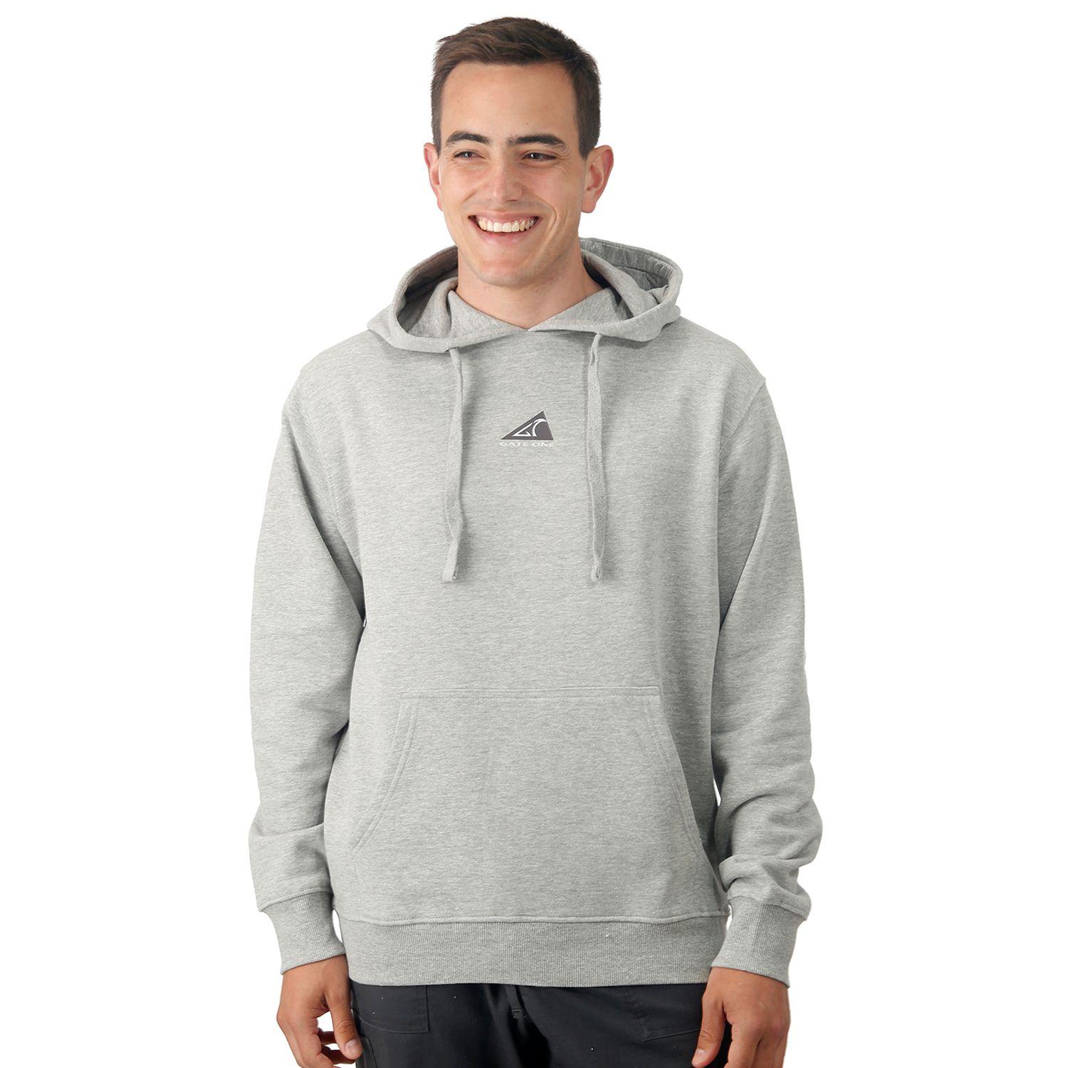Poleron Gris Melange Estampado Central-0