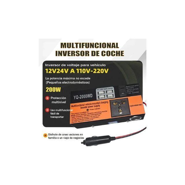 Inversor De Voltaje Auto Convertidor Corriente 200w 12v-220v-4