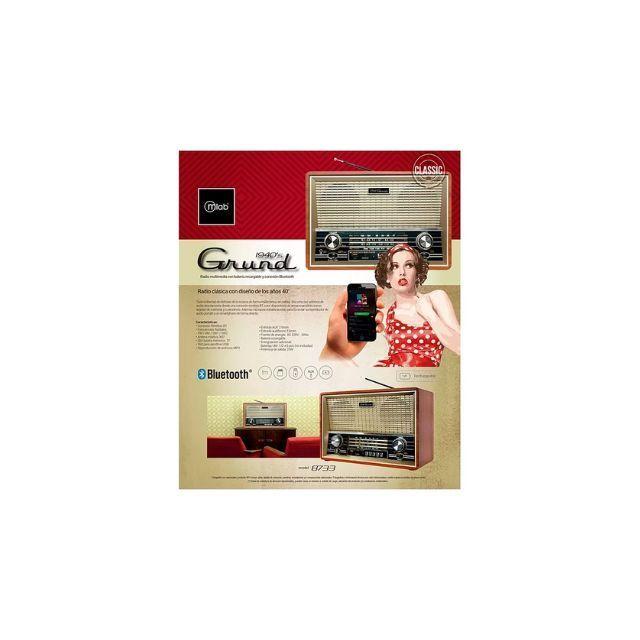 Parlante Mlab 8733 Retro Grund Bluetooth Usb Fm Color Café-2