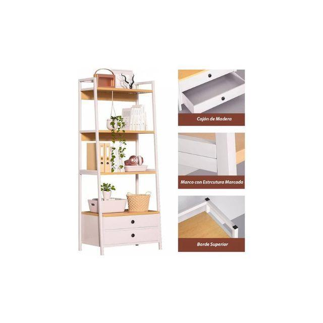 Estante Living 4 Niveles Con Cajones 150*43*30cm 2 Cajones-2