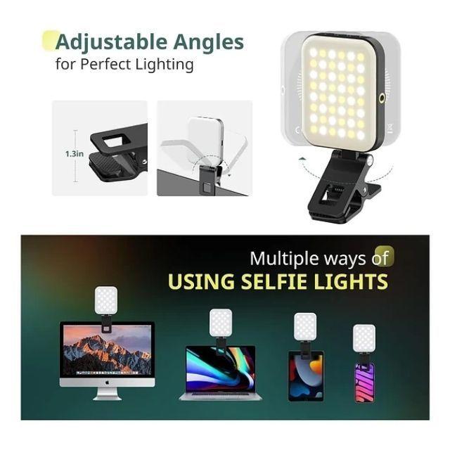 Lampara De Relleno Para Celulares Led Luz Blanca W80 Pinza Video Selfie Led Recargable Msafe Magnéti-2