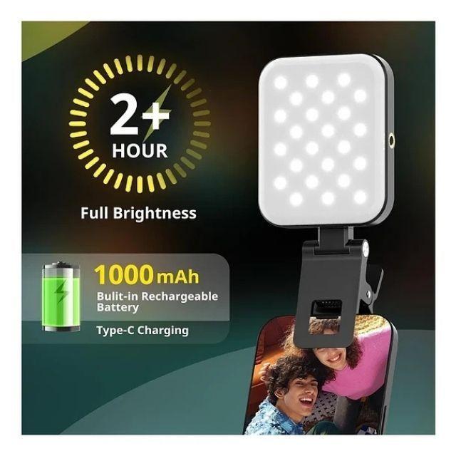 Lampara De Relleno Para Celulares Led Luz Blanca W80 Pinza Video Selfie Led Recargable Msafe Magnéti-3