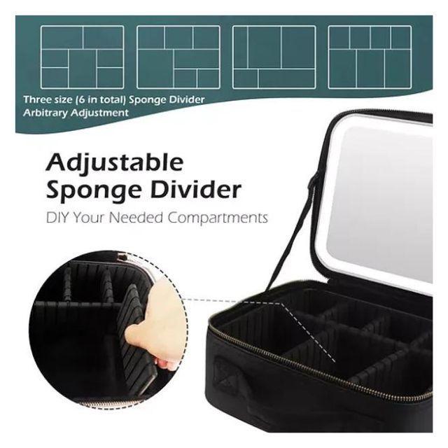 Bolsa De Maquillaje Con Espejo Y Luz De Viaje, Estuch-2