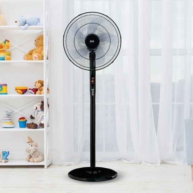 Ventilador De Pie 16 Pulgadas IRT 3 Velocidades Timmer Color de la estructura Negro Incluye Control-2