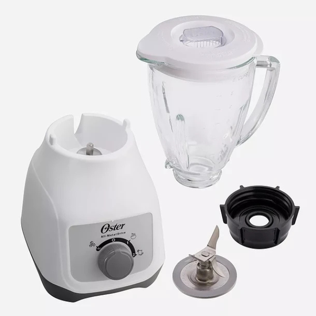 Licuadora Oster® Con Vaso De Vidrio Y Control De Perilla Bls Color Blanco-6