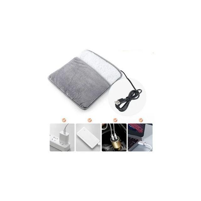 Manta Calentador Calienta Pies Eléctrico Usb Polar Gris Lisa-2