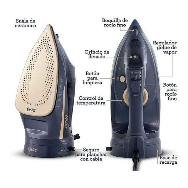 Plancha De Vapor Inalámbrica Oster® 2 en 1 Con Suela De Cerámica GCSTCC5000 Calidad Premium-2
