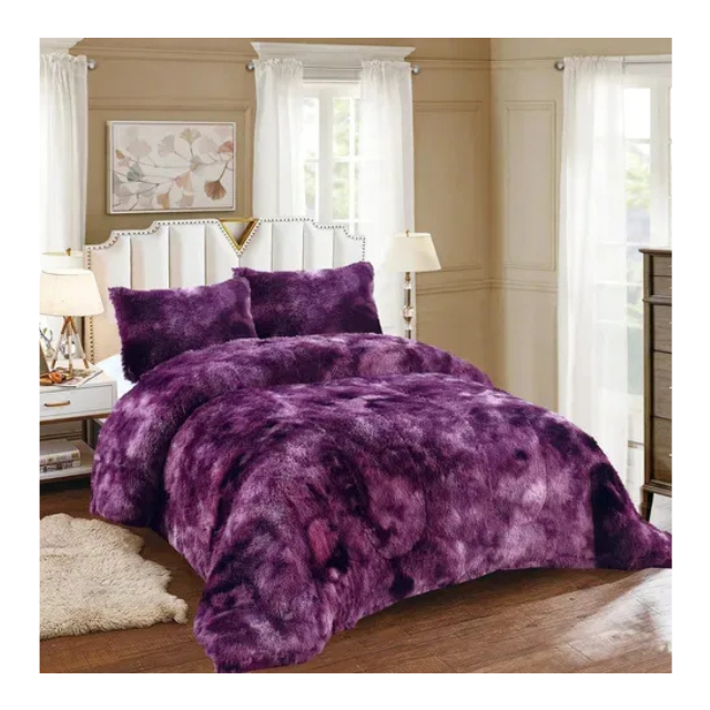COBERTOR PLUSH PELUDO KING 2 PLAZAS  MORADO-2