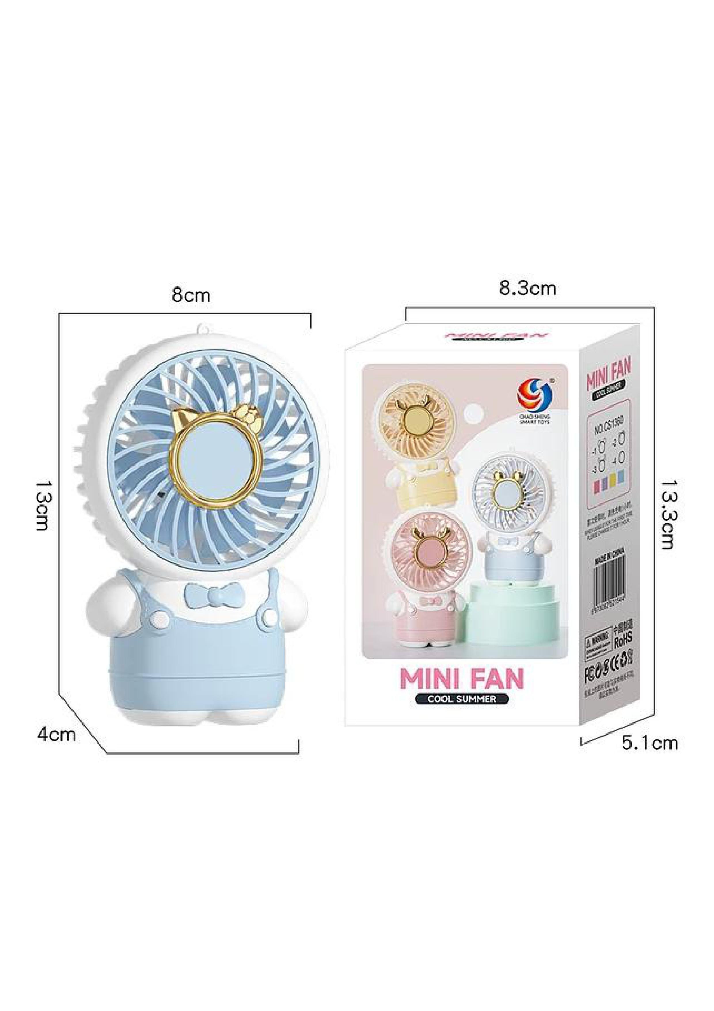 Mini Ventilador Recargable Con Diseño De Animalitos y Vestimenta-2