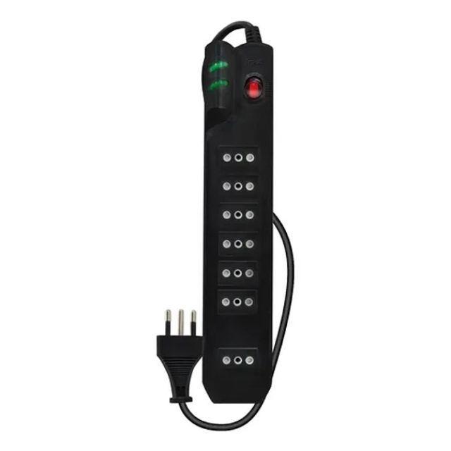 Alargador Protector De Voltaje 3 Metros Mlab 9305 Color Negro Certificado 1400w 7 Salidas-2