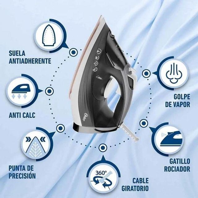 Plancha De Vapor Con Suela Grande De Cerámica Oster® Gcstep2 Color Gris oscuro-6