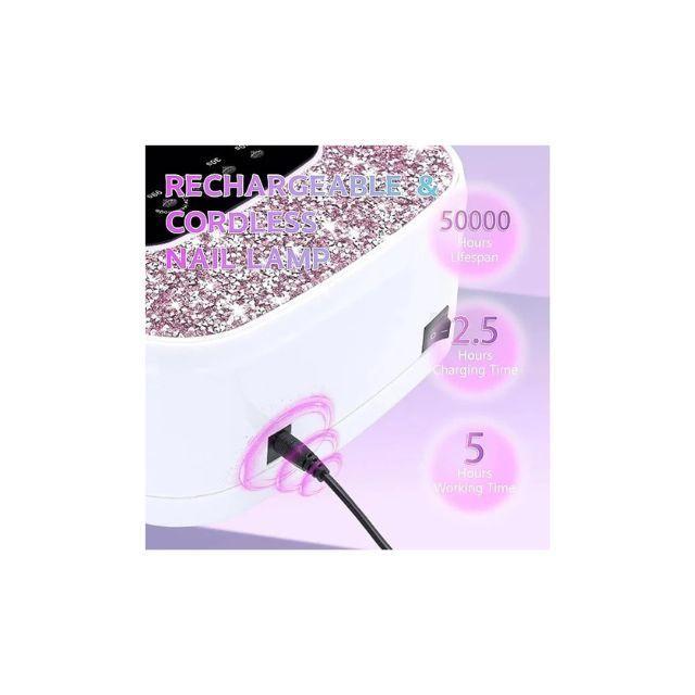 Lámpara De Uñas Inalámbrica De 168 W, Luz Uv Recargable-4