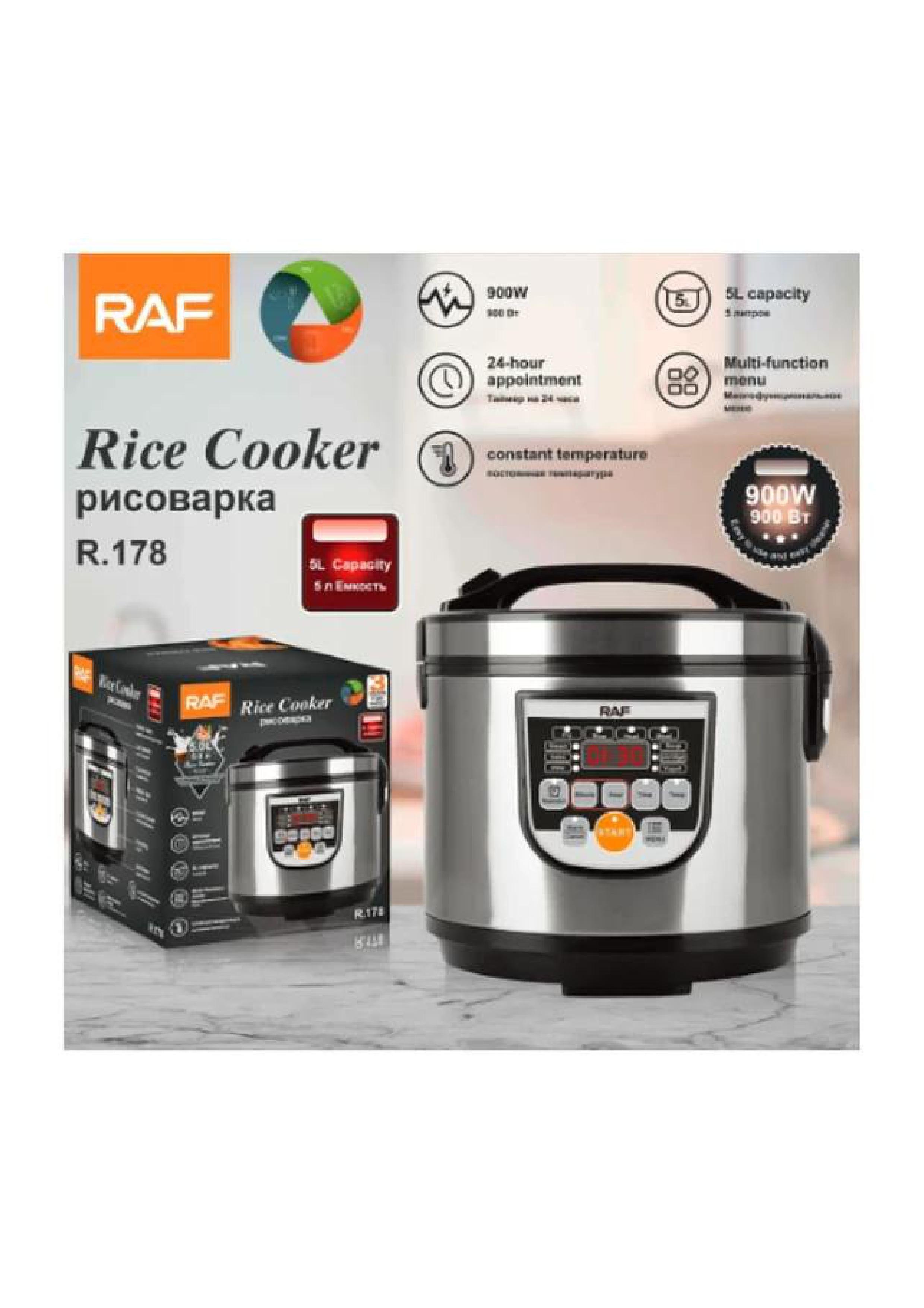 Olla Arrocera Multifunción RAF R.178 Fríe, Calienta, Cocina al Vapor Y Hornea 5Litros 900w-1