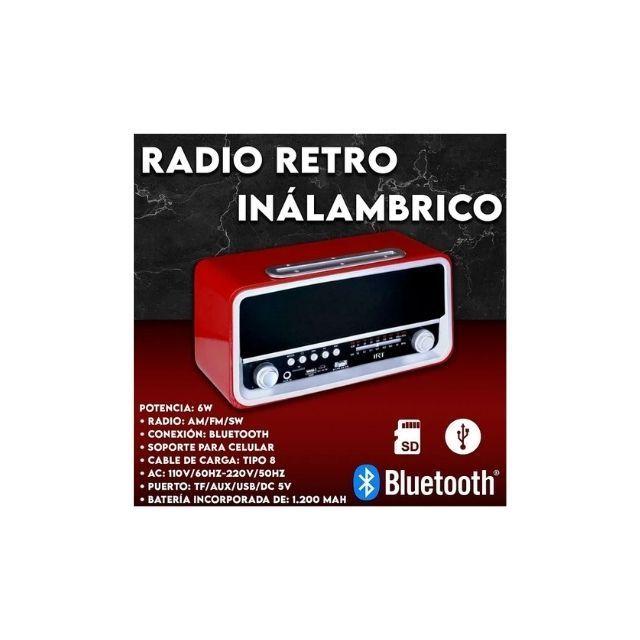 Radio Bluetooth Portátil Retro Irt Usb Am Fm Rojo Fx Vintage-3