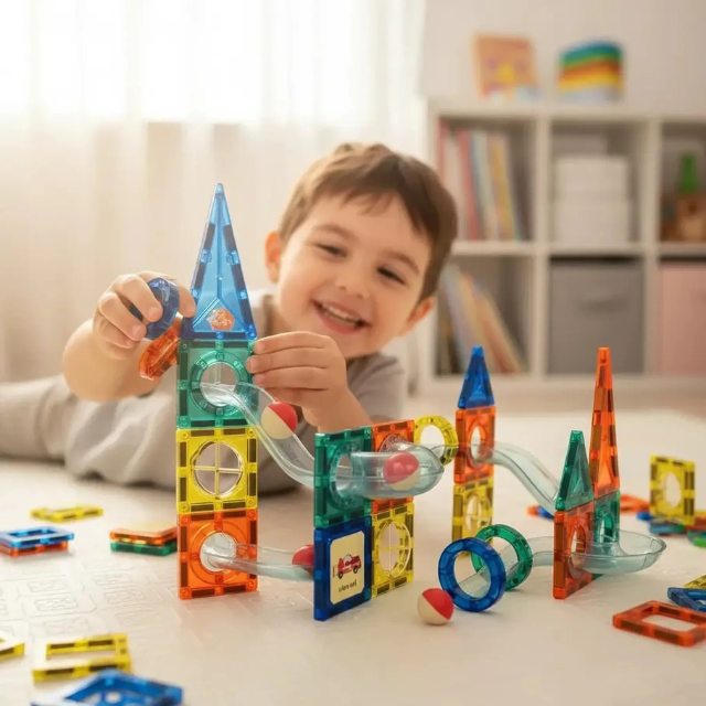 Set De Bloques Magn ticos 42 Piezas Juguete Educativo Arma Con tu Imaginaci n Las Mejores Estructura-3