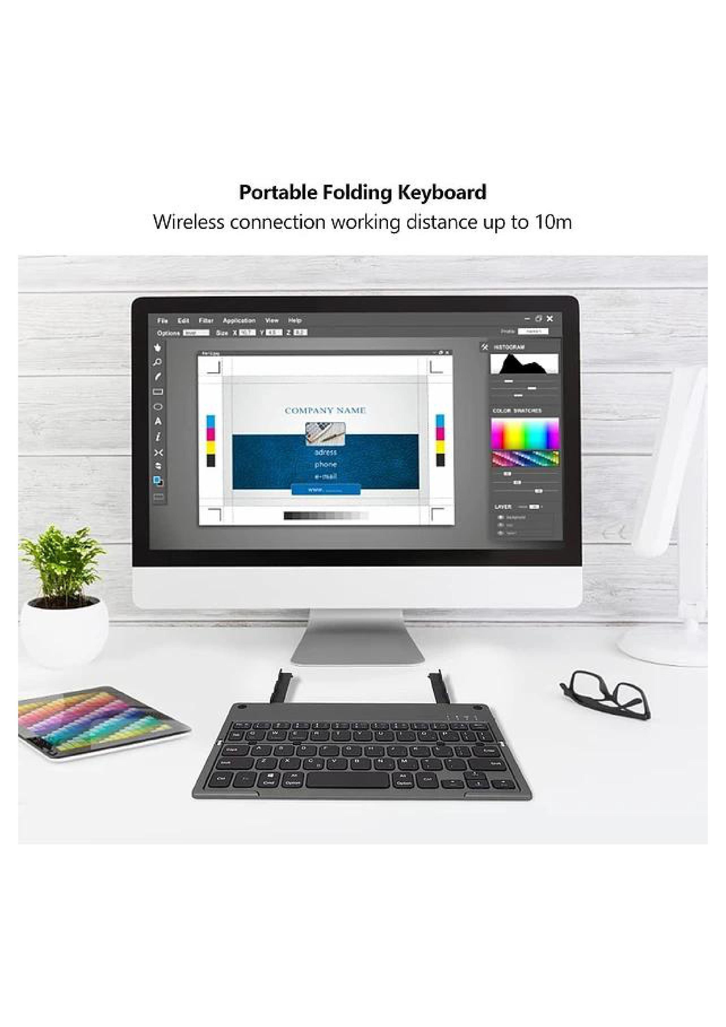 Teclado Bluetooth Plegable Inalámbrico Retráctil Andowl-4