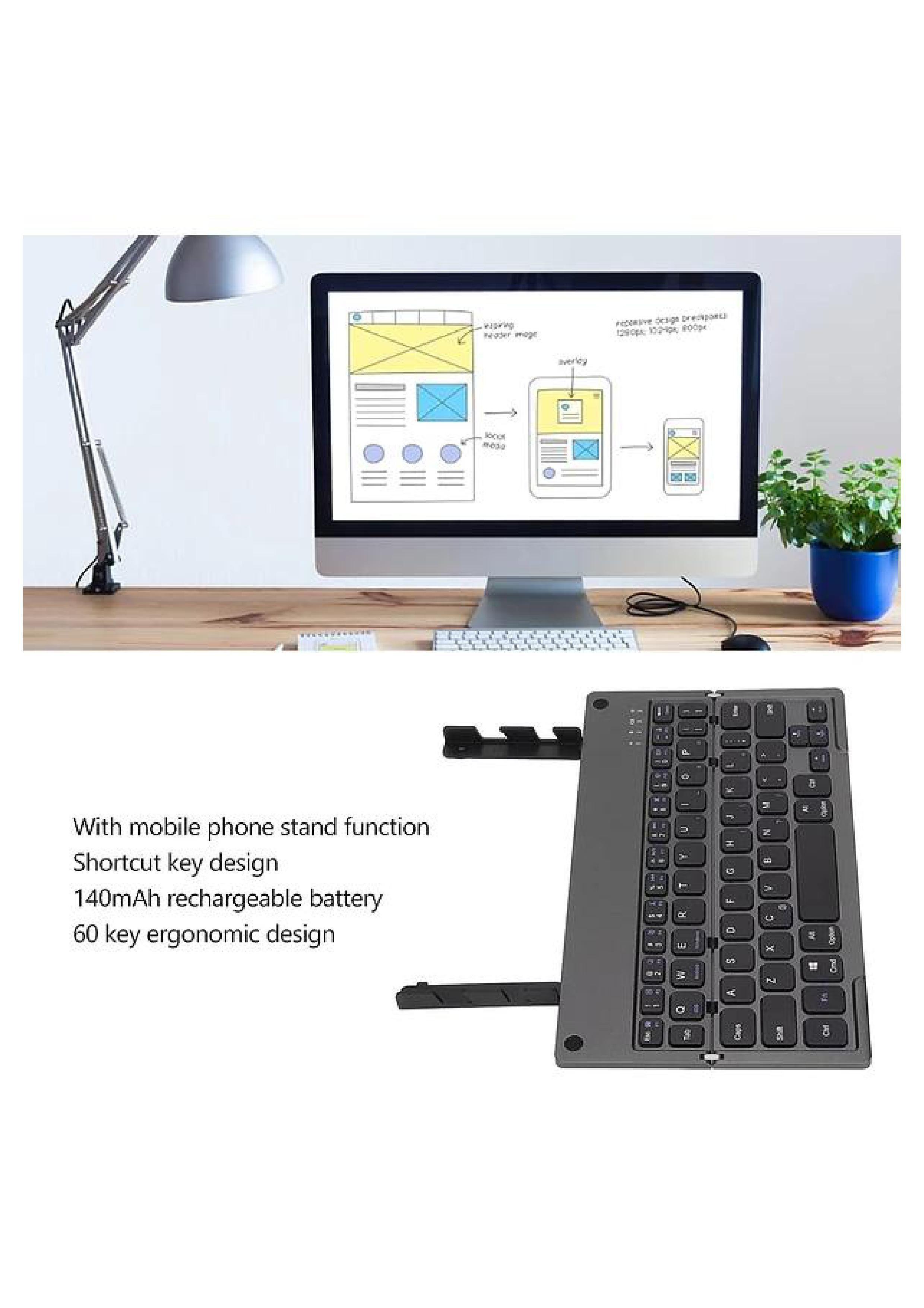 Teclado Bluetooth Plegable Inalámbrico Retráctil Andowl-5