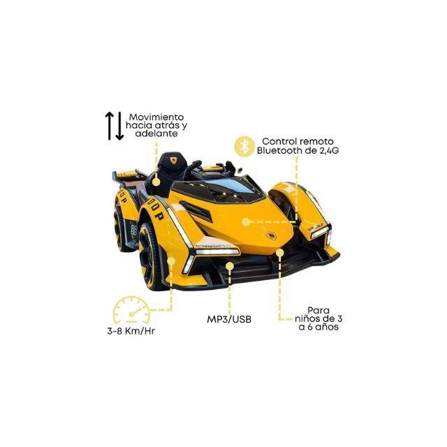 Carro Montable Eléctrico Lamborghini C/remoto Niños Navidad Color Amarillo-1