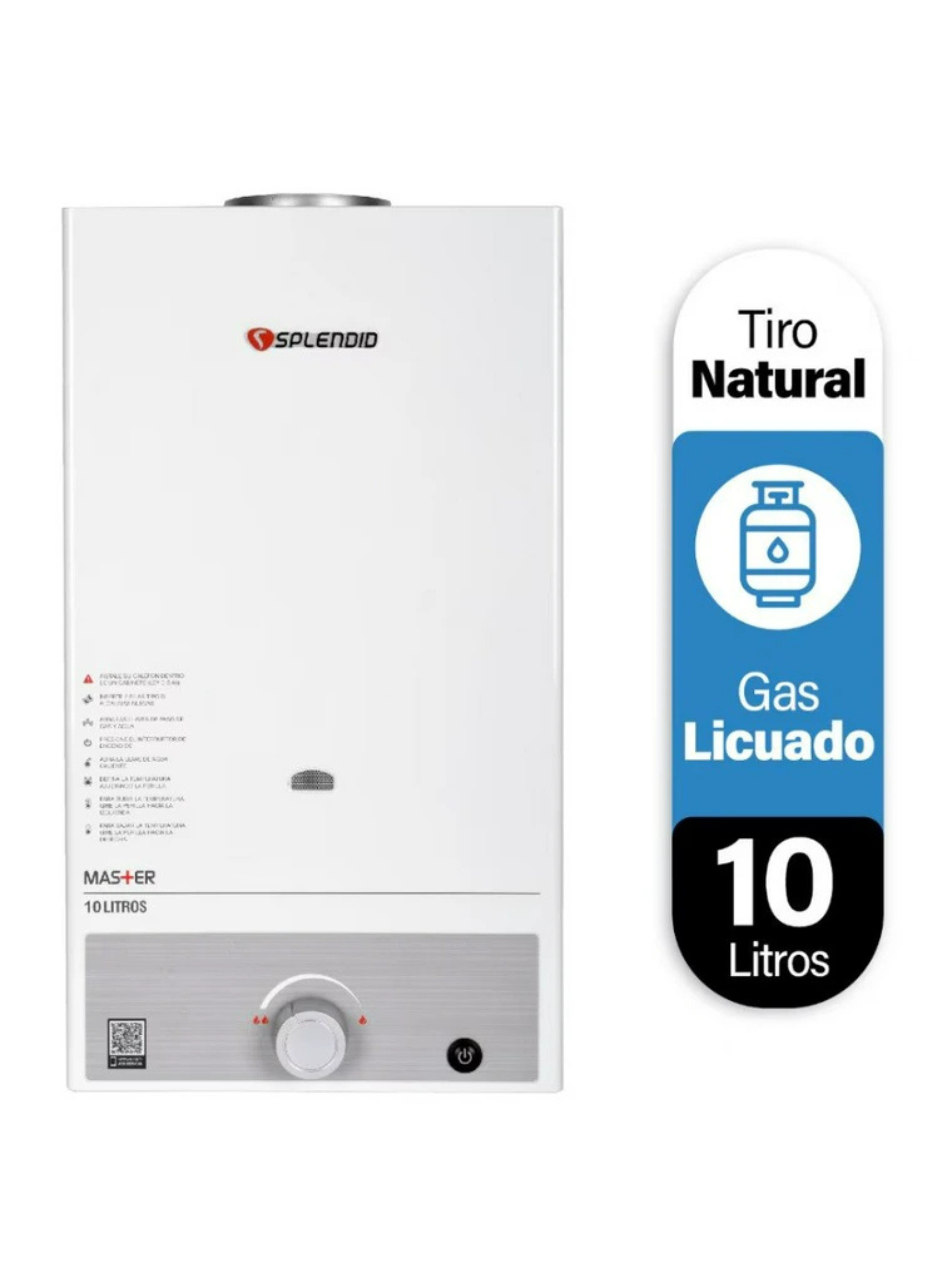 Calefont 10 litros Gas natural Tiro natural Splendid-0