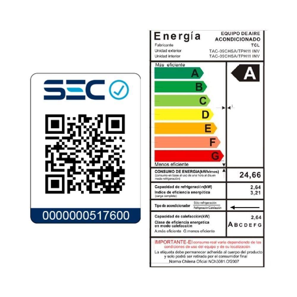 Aire Acondicionado Inverter TCL BreezeIN 9000 BTU WIFI-7