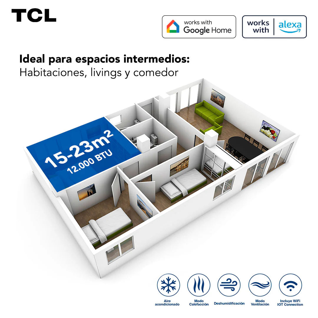 Aire Acondicionado Inverter TCL BreezeIN 12000 BTU WIFI-5