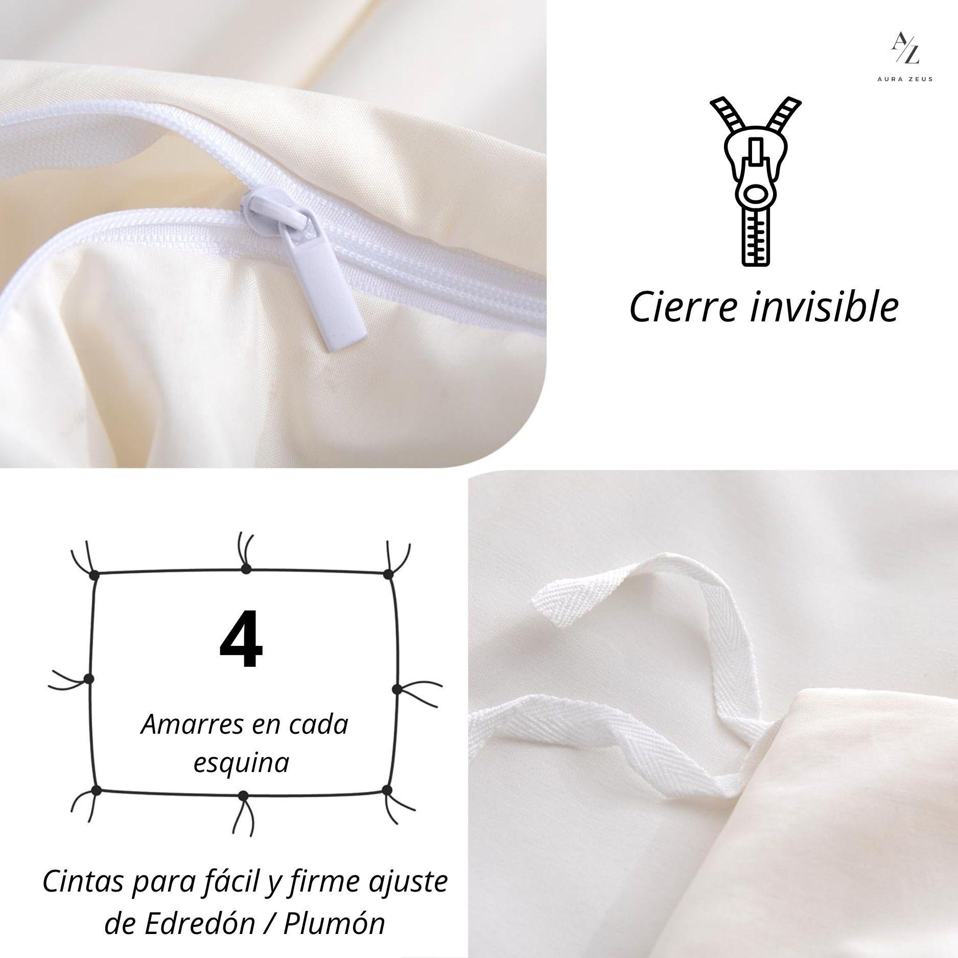 Funda Cubre Plumon Duvet Edredon 1800 Hilos Microfibra Sabana Az 1.5 Plazas-3