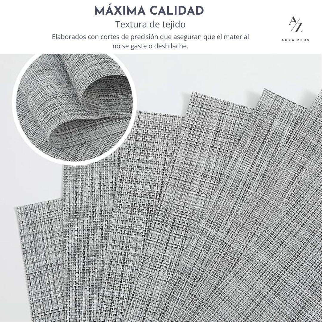 Set De 4 Individuales Para Mesa Mantel Impermeables Liso-3