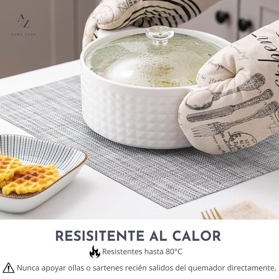 Set De 4 Individuales Para Mesa Mantel Impermeables Liso-4