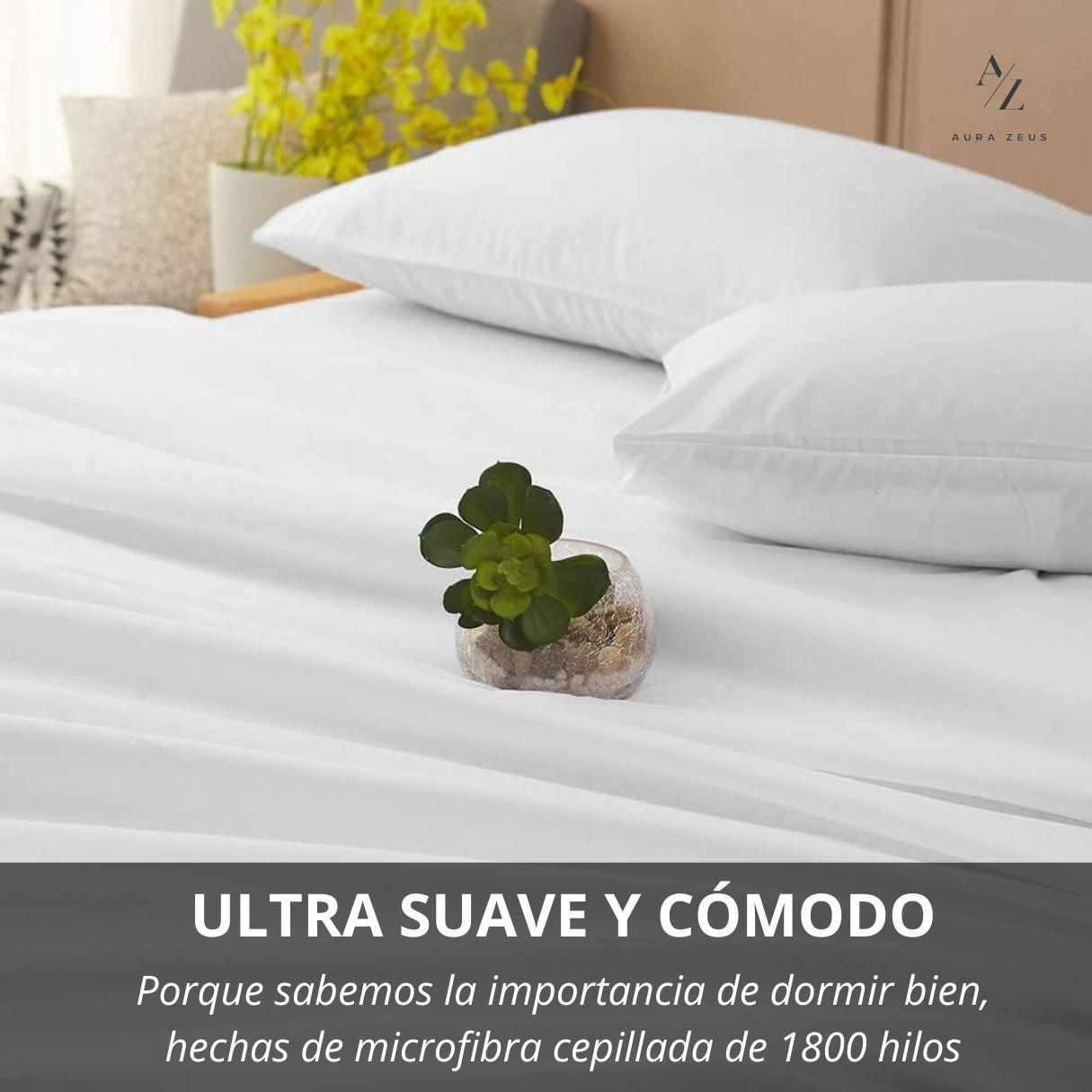 Juego De Sabanas + 2 Fundas De Almohada Blanca Negra 2 Plaza Hilos Az-4