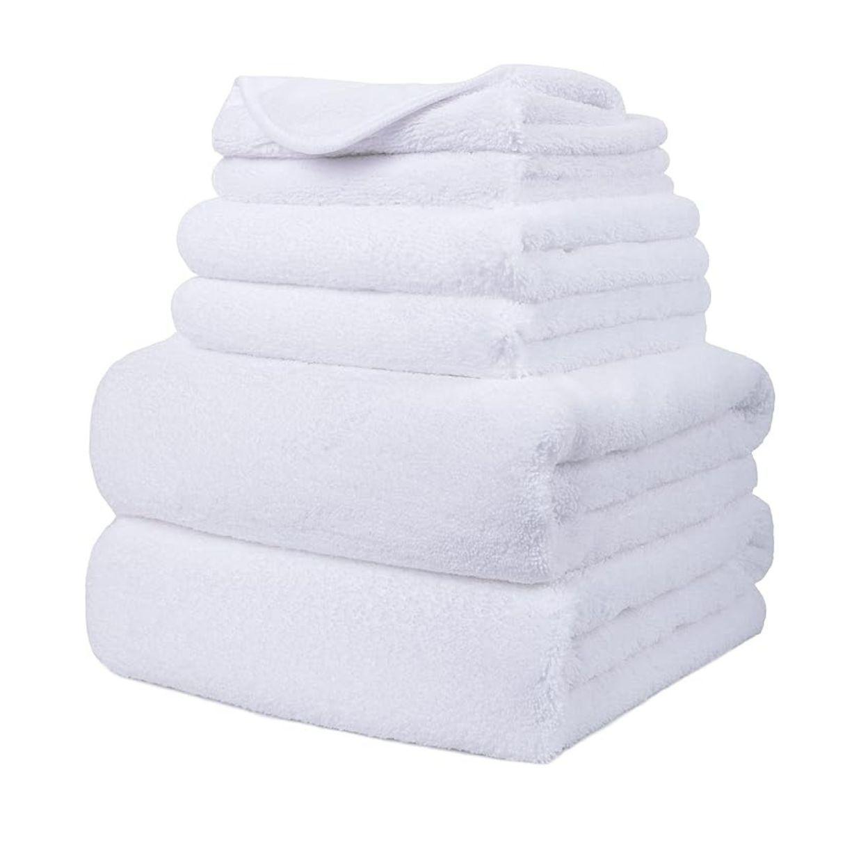 Juego De 6 Toallas De Baño Microfibra De Mano Playa Az-0
