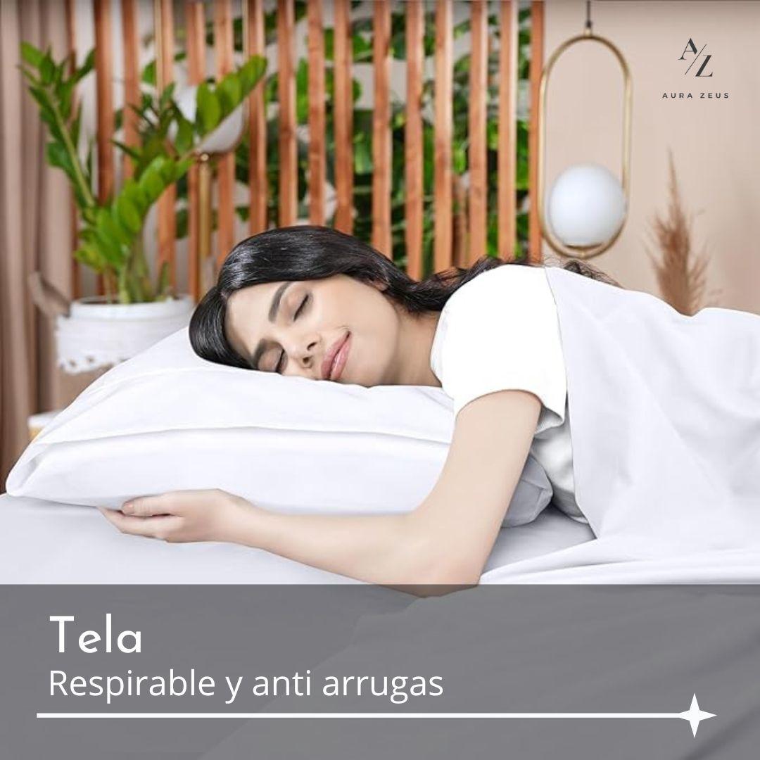 Sabanas Encimera 2 Plazas Blanca Gris Ultra Suave Hilos Aura Zeus-5