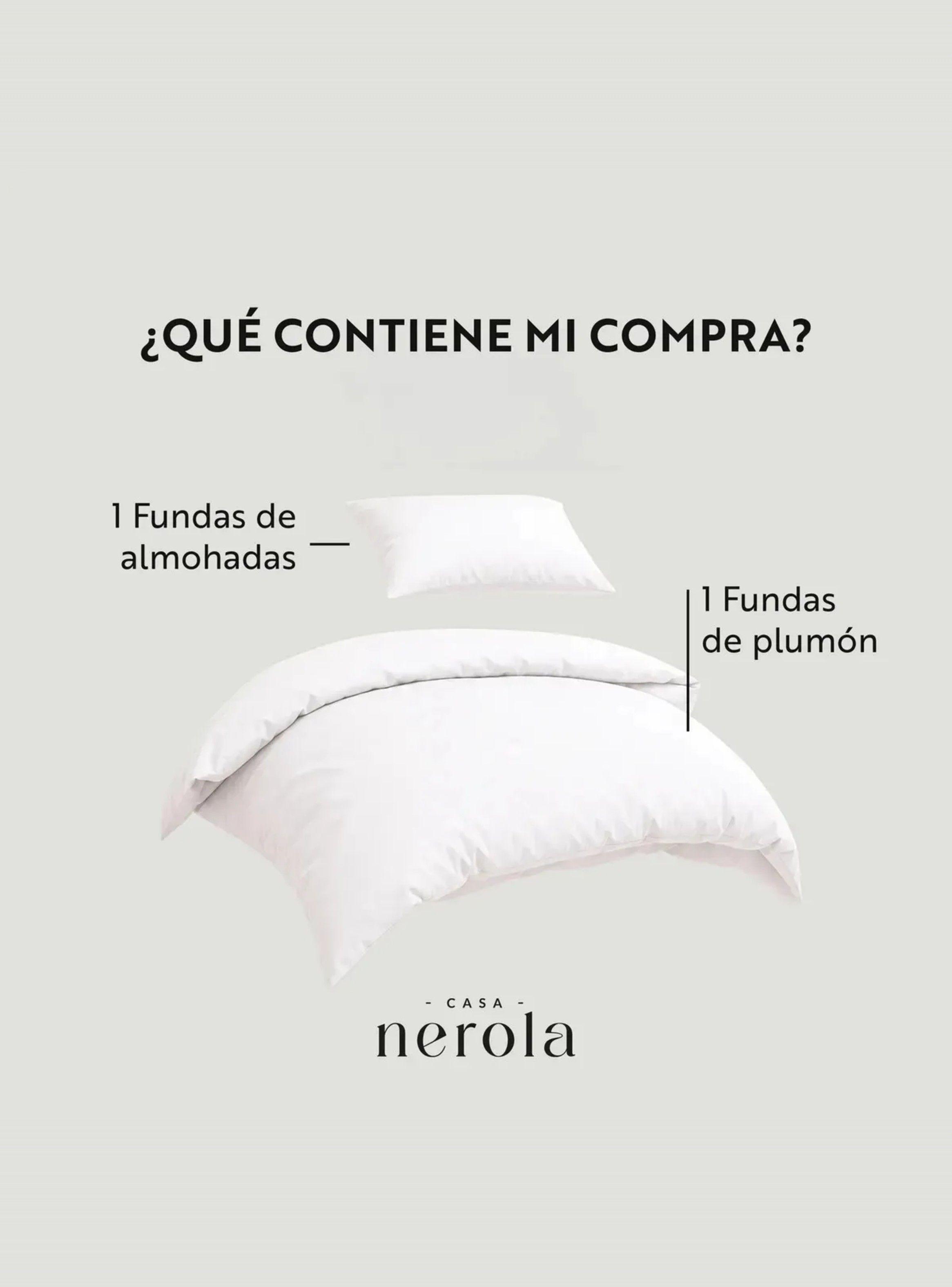 Funda de Plumón + 1 Funda de Almohada 100% Algodón 200 Hilos 1,5 Plazas Blanco-2