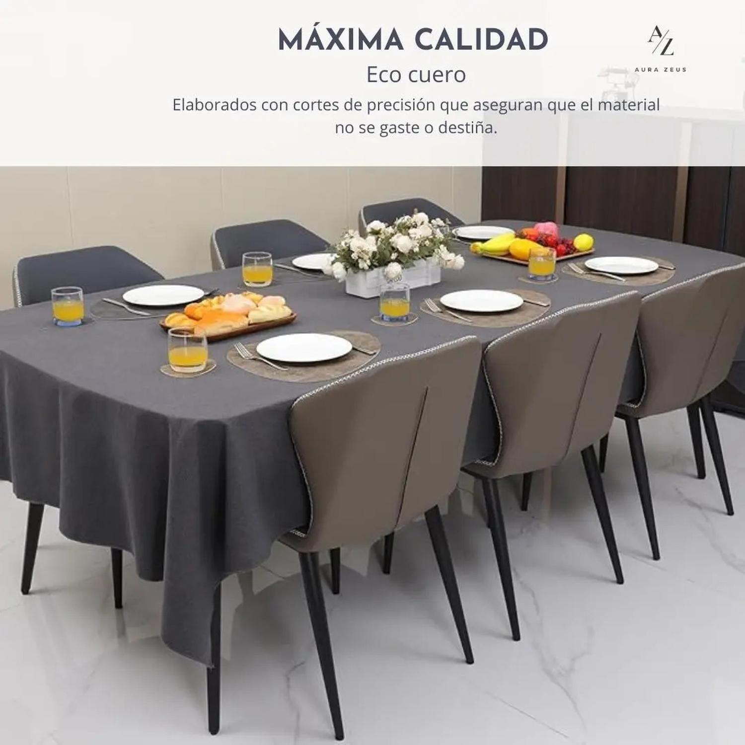 Set 4 Individuales Impermeable Ecocuero Antimancha Mantel Az-5