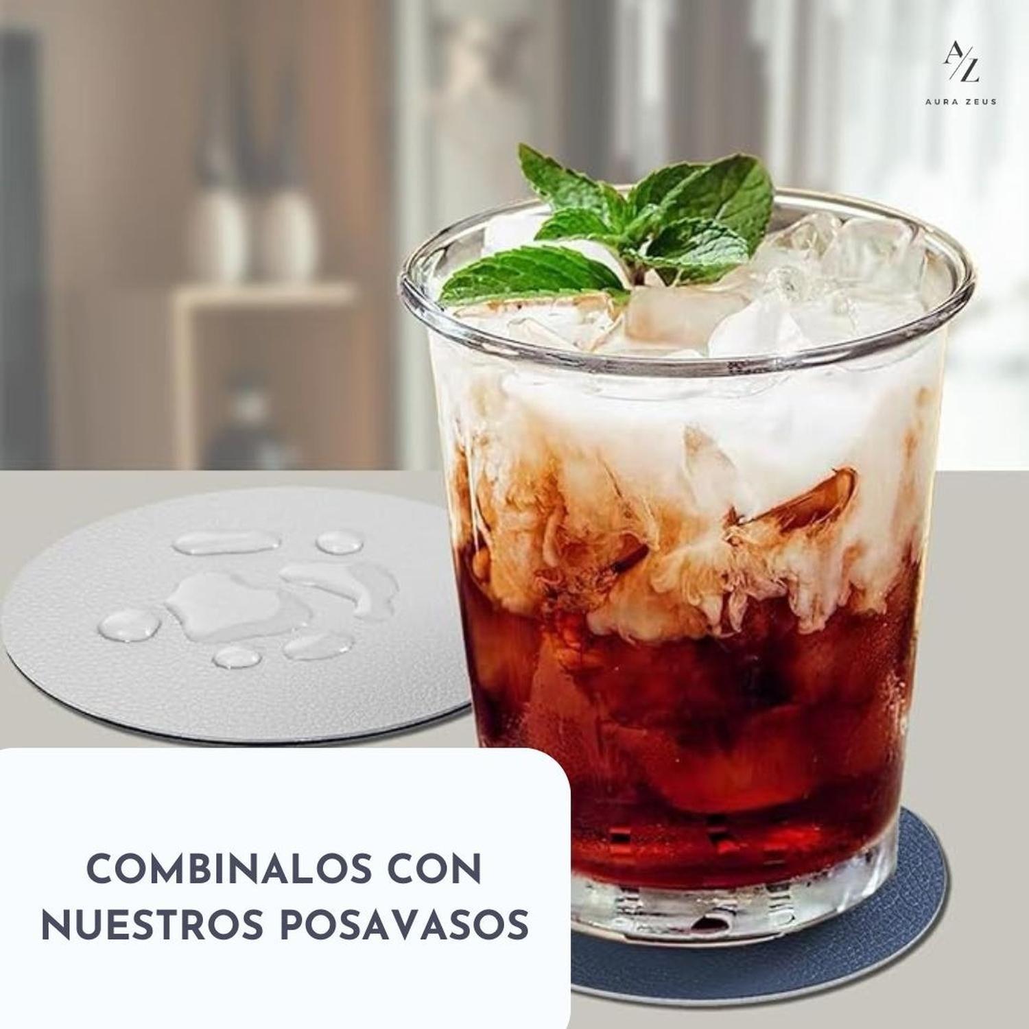 Set 4 Individuales Impermeable Ecocuero Antimancha Mantel Az-6