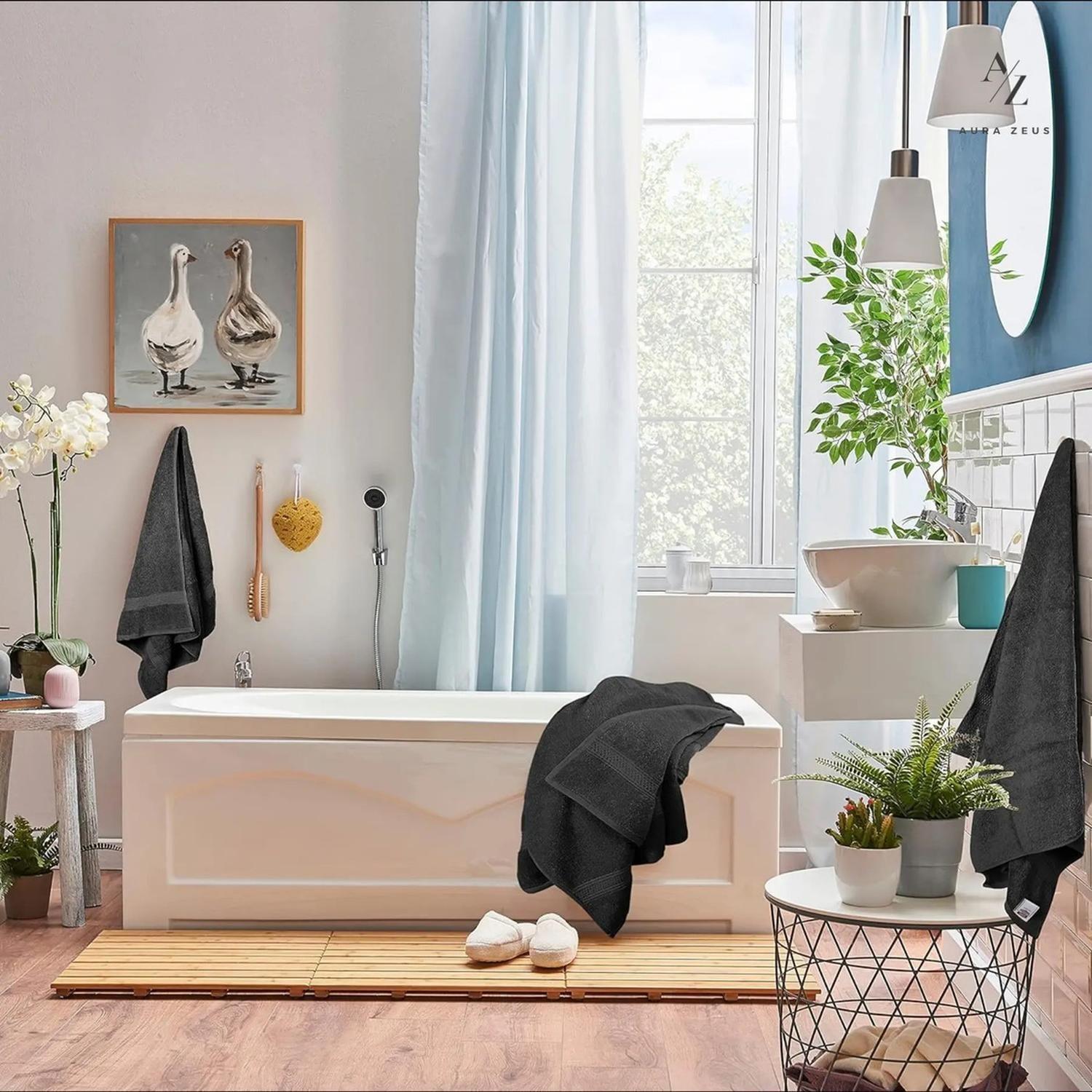 Set De 2 Toallas De Baño 140x70 Cm Algodon 500gr Grandes Az-8