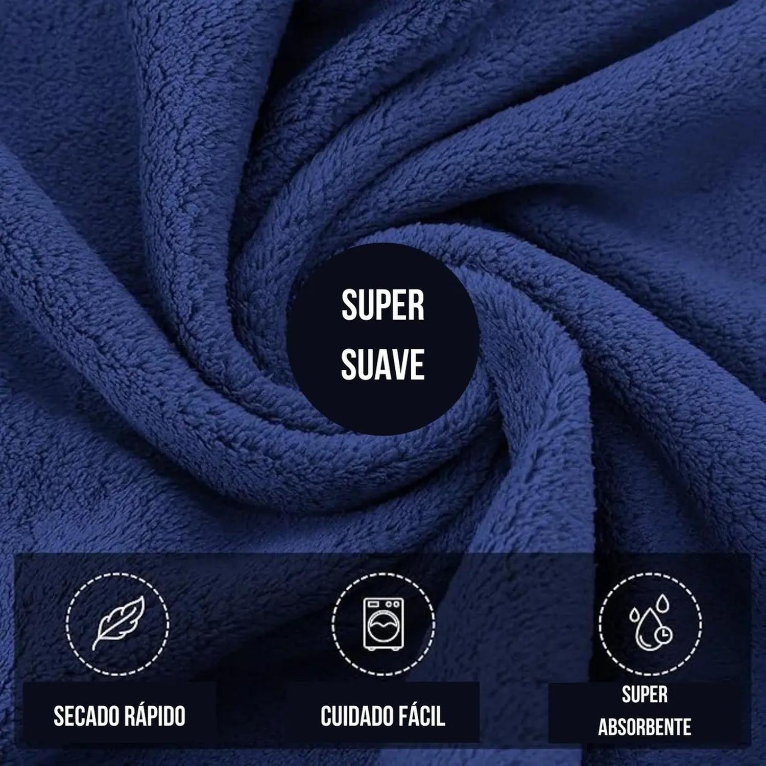 Set 2 Toallas Grande De Baño Toallon 100x140cm Microfibra Az-4