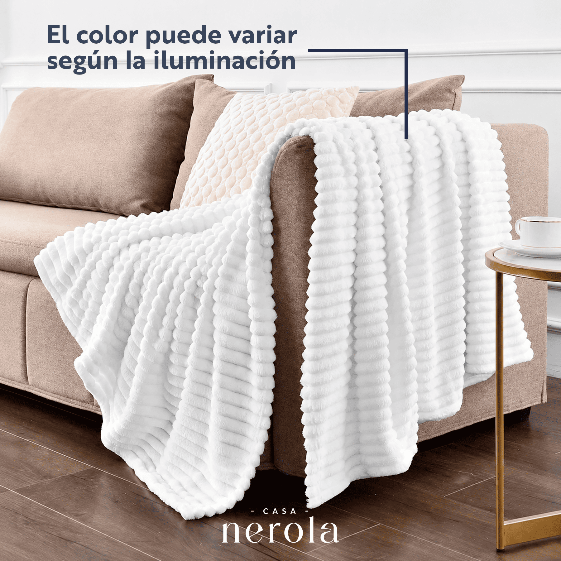 Frazada Manta Piecera Termica Sherpa Blanco 1,5 Plazas/2 Plazas/King Casa Nerola-4