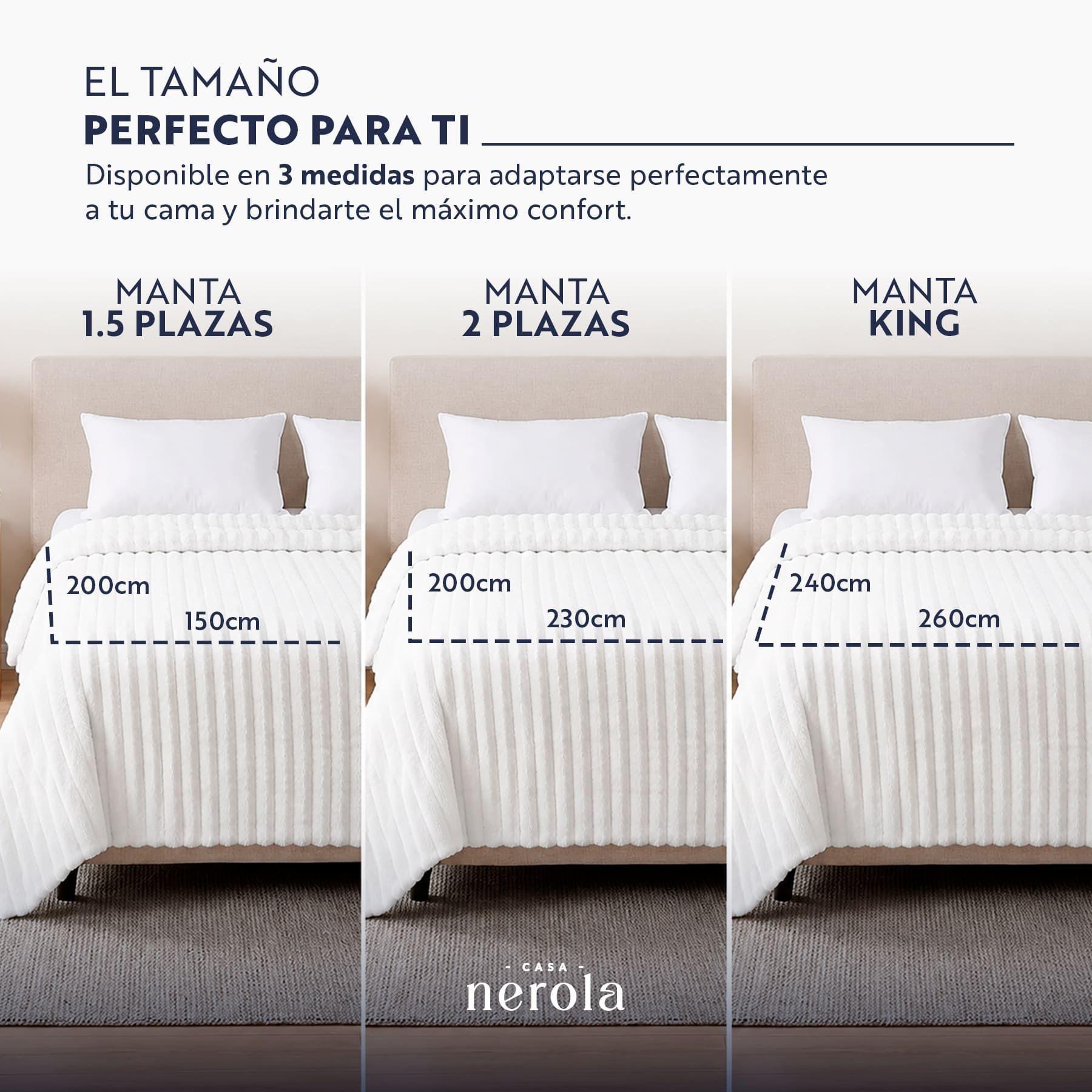 Frazada Manta Piecera Termica Sherpa Blanco 1,5 Plazas/2 Plazas/King Casa Nerola-9