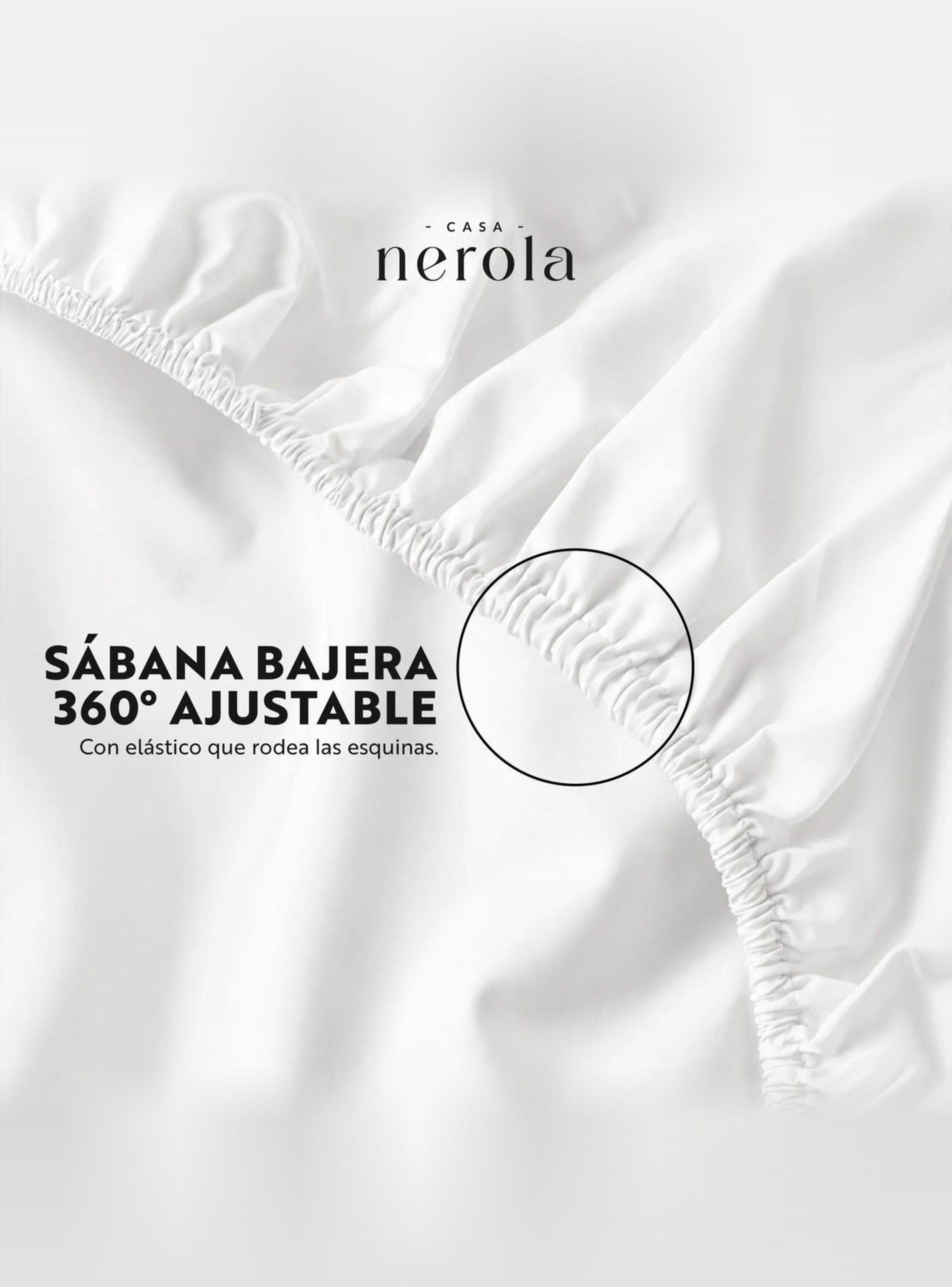 Sábana Bajera Ajustable 100% Algodón 200 Hilos 2 Plazas Blanco-2
