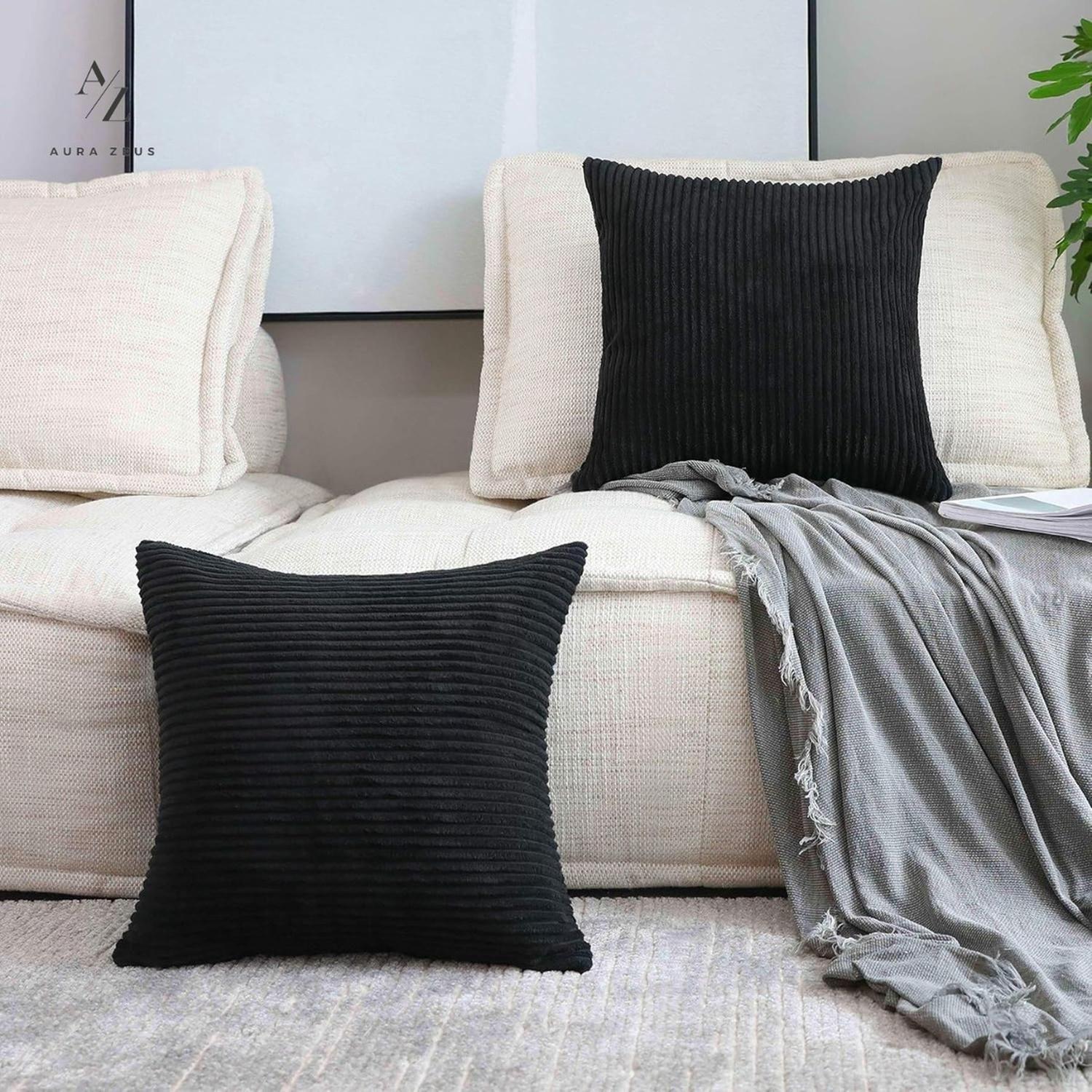 Set De 2 Fundas De Cojin Sillon Terraza Suave 45 X 45 Cm Az Negro-6