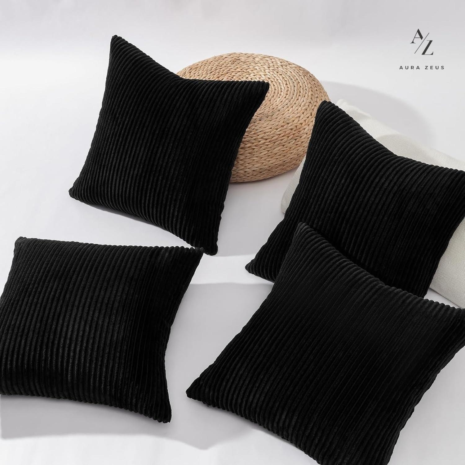 Set De 2 Fundas De Cojin Sillon Terraza Suave 45 X 45 Cm Az Negro-7