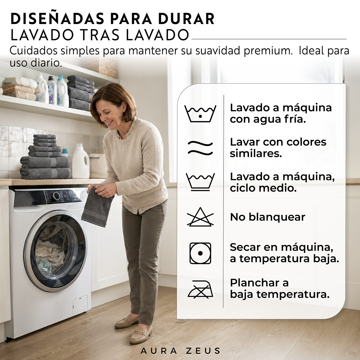 Juego De 4 Toallas Faciales 32x32cm Algodon 600gr/m2 Set Baño Az-5